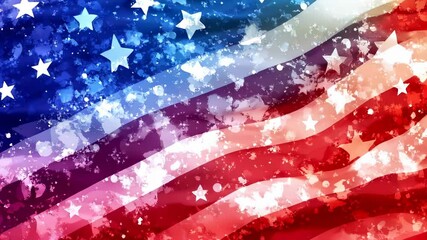 Abstract Watercolor American Flag Background