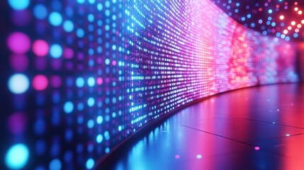 Abstract Colorful LED Light Display Wall
