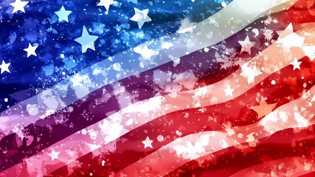 Abstract Watercolor American Flag Background