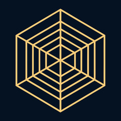 Sophisticated Art Deco Design with Gold Line Geometry