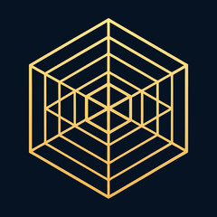 Sophisticated Art Deco Design with Gold Line Geometry