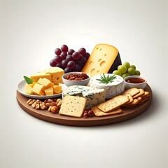 Cheese Platter on White Background