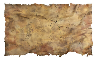 Fototapeta premium Aged parchment paper on white & transparent a background.