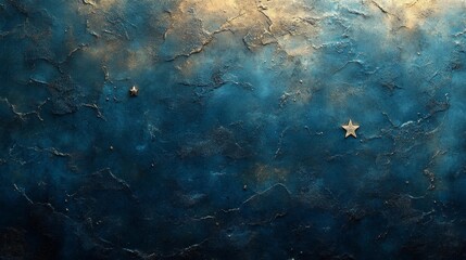 Obraz premium Single Golden Star on Blue Background. Generative AI