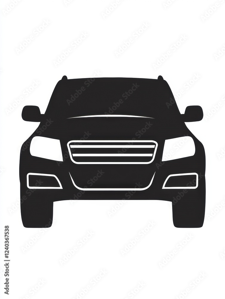 Aufkleber stylized silhouette of an auto vehicle with a clear front view showcased in a minimalistic design st