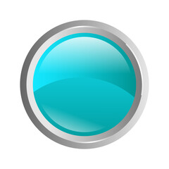 cyan glossy push button