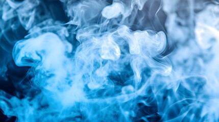 Abstract Blue Smoke Swirls Background Texture