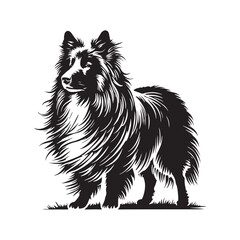 Bohemian Shepherd Silhouette - Dog Vector - Minimal Bohemian Shepherd Illustration.