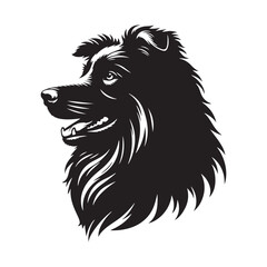 Bohemian Shepherd Silhouette - Dog Vector - Minimal Bohemian Shepherd Illustration.