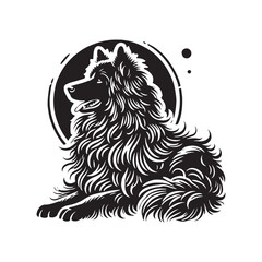 Fototapeta premium Bohemian Shepherd Silhouette - Dog Vector - Minimal Bohemian Shepherd Illustration.