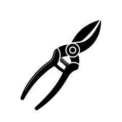 Gardening Shears Silhouette: A black and white silhouette of a classic gardening shears with a sharp blade, ideal for pruning, cutting and shaping plants, signifying the tools of a dedicated gardener.