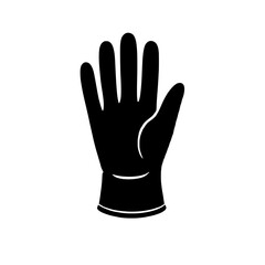 Fototapeta premium Protective Hand: A simple yet powerful silhouette of a gloved hand, signifying safety, cleanliness, and protection. 