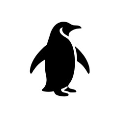 Penguin Silhouette: A bold, minimalist silhouette of a penguin, standing tall and proud. Perfect for branding, logos, or any project needing a touch of Antarctic charm.