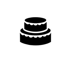 Two-Tiered Cake Icon: A simple yet elegant icon depicting a delicious two-tiered cake, perfect for menus, websites, or any celebratory design.  The minimalist black silhouette offers versatility.