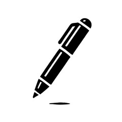 Classic Pen Icon: A simple yet elegant illustration of a classic pen, perfect for adding a touch of sophistication to any design project.  The pen is depicted in a clean, minimalist style.  