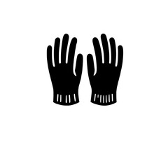 Fototapeta premium Simple Black Gloves Icon: A minimalist vector illustration of a pair of black gloves, perfect for any project requiring a clean and simple design. 