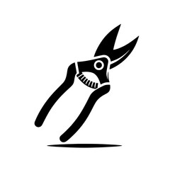 Fototapeta premium Gardening Pruning Shears Icon: A clean and simple black silhouette icon depicting a pair of gardening shears, symbolizing growth, care, and the beauty of nurturing nature. 