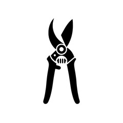 Pruning Shears Icon: A sharp, detailed vector icon of classic pruning shears, perfect for gardening, landscaping, and horticulture projects.  The simple.