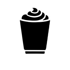 Silhouette of Whipped Cream Coffee: A simple, yet elegant silhouette of a coffee cup topped with whipped cream, perfect for representing a classic café treat.