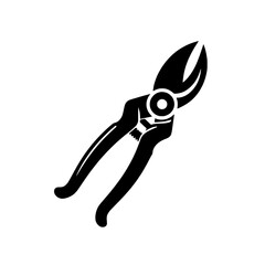 Sharp Garden Pruners: Black and white illustration of a pair of sturdy garden pruners, ready for precise trimming. 