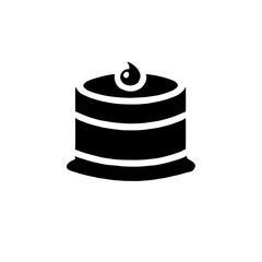 Layered Cake Icon: A simple yet elegant icon depicting a delicious three-layered cake, perfect for menus, websites, or any culinary-themed design.