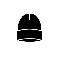 Winter Beanie Silhouette: A simple yet stylish silhouette of a winter beanie, perfect for showcasing cold weather apparel, fashion, and lifestyle concepts. 