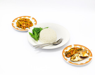 Steamed Fish and Stir Fried Bitter Melon with Rice