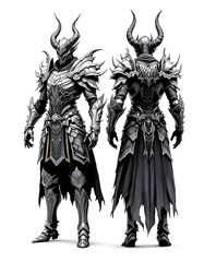 Dark Knight Armor 3d Model Front and Back Views
