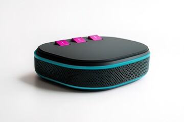 Sleek Modern Router: Black and Teal Wireless Network Hub, High-Speed Internet Connection, Home Office Gadget, Tech Device, Fast WiFi, Network Equipment, Contemporary Design, Rounded Corners,          