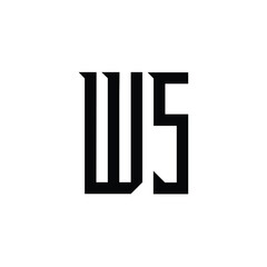 WS monogram logo design letter text name symbol monochrome logotype alphabet character simple logo