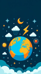 Naklejka premium Illustration for World Meteorology Day
