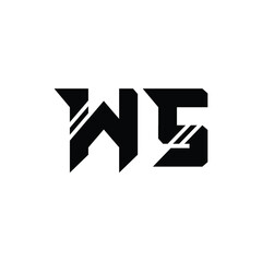 WS monogram logo design letter text name symbol monochrome logotype alphabet character simple logo