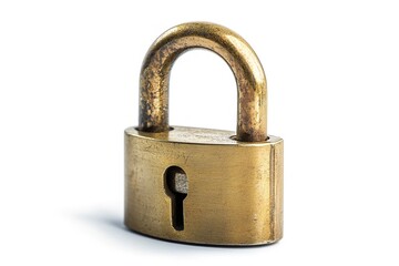 Naklejka premium Gleaming Golden Padlock: Security, Safety, Protection, Privacy, Trust, Confidentiality, Banking, Finance, Digital Security, Data Protection, Cybersecurity, Insurance, Wealth, Success, Luxury, 