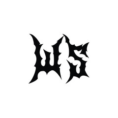 WS monogram logo design letter text name symbol monochrome logotype alphabet character simple logo