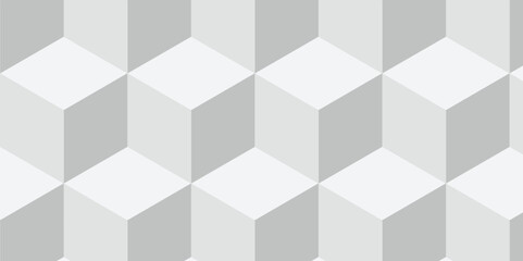 Structure white block box cube seamless pattern grid vintage surface triangle web monochrome square texture white overlap cubic background.	