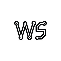 WS monogram logo design letter text name symbol monochrome logotype alphabet character simple logo