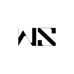 WS monogram logo design letter text name symbol monochrome logotype alphabet character simple logo