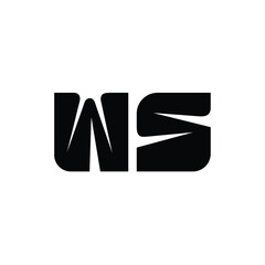 WS monogram logo design letter text name symbol monochrome logotype alphabet character simple logo