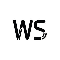 WS monogram logo design letter text name symbol monochrome logotype alphabet character simple logo