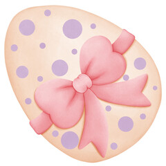 Easter egg adorned with a bow