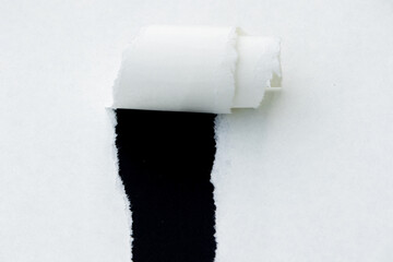 High-Contrast White Torn Paper Layout