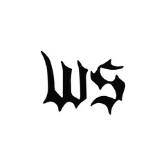 Fototapeta premium WS monogram logo design letter text name symbol monochrome logotype alphabet character simple logo