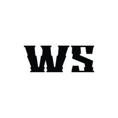WS monogram logo design letter text name symbol monochrome logotype alphabet character simple logo