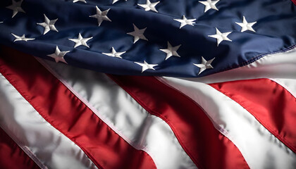 Wrinkled American Flag on Black Background &ndash; Dramatic 4th of July Patriotic Design for Social Media, Advertising, Print, and Independence Day Decor Textured Vintage-Inspired USA Flag Isolated