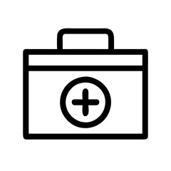 Obraz premium First Aid Kit Medical Vector Line Icon