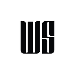 WS monogram logo design letter text name symbol monochrome logotype alphabet character simple logo
