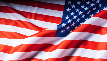 Wrinkled American Flag on Black Background &ndash; Dramatic 4th of July Patriotic Design for Social Media, Advertising, Print, and Independence Day Decor Textured Vintage-Inspired USA Flag Isolated