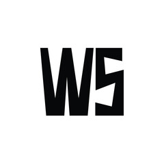 Obraz premium WS monogram logo design letter text name symbol monochrome logotype alphabet character simple logo