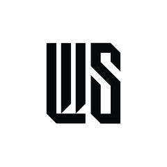 WS monogram logo design letter text name symbol monochrome logotype alphabet character simple logo