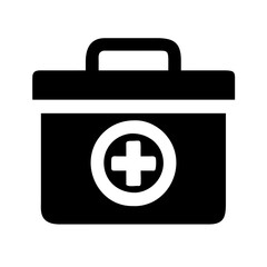 First aid kit silhouette icon vector illustration